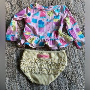 RuffleButts 12-18 Month Rash Guard Bikini